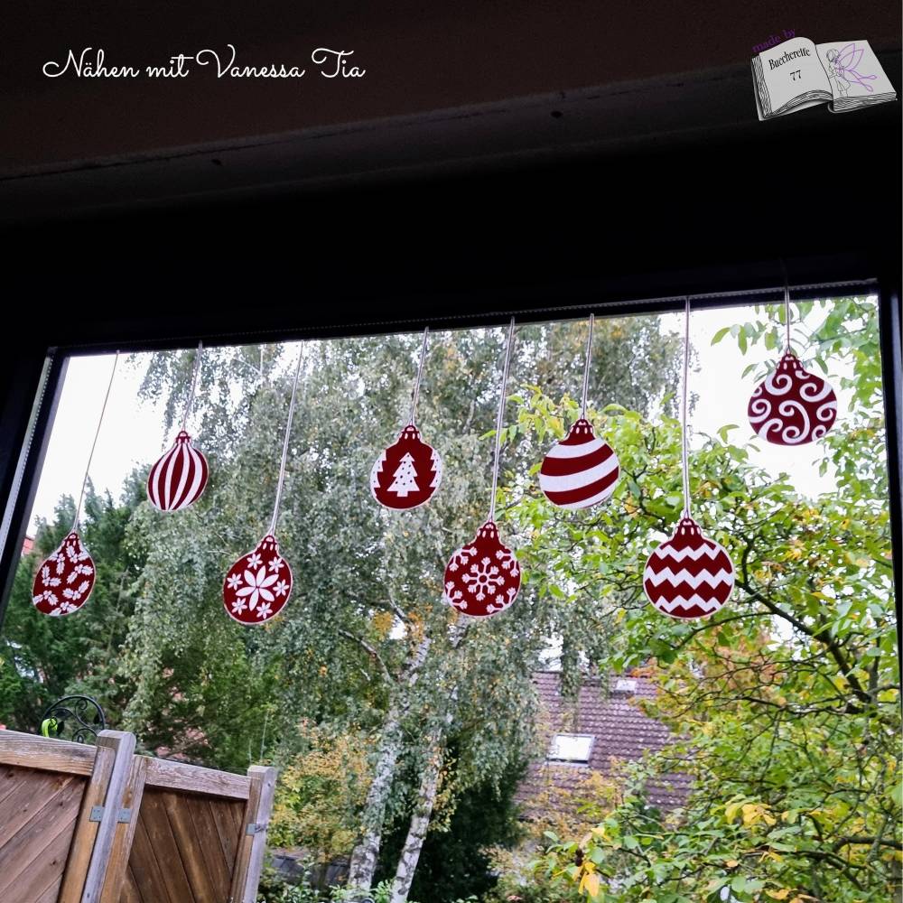 Weihnachtsaufhänger | Fensterdeko Kugeln SVG DXF Bild 3