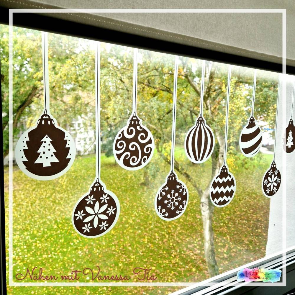 Weihnachtsaufhänger | Fensterdeko Kugeln SVG DXF Bild 4