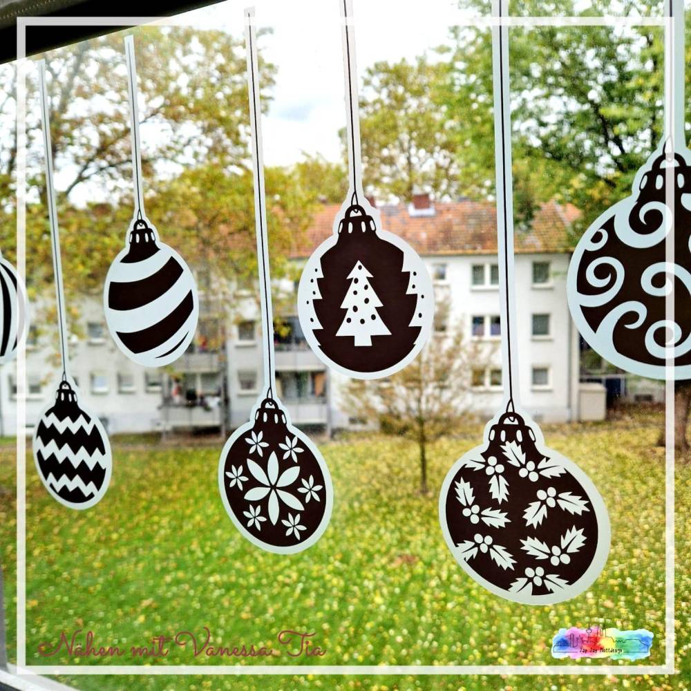 Weihnachtsaufhänger | Fensterdeko Kugeln SVG DXF Bild 5