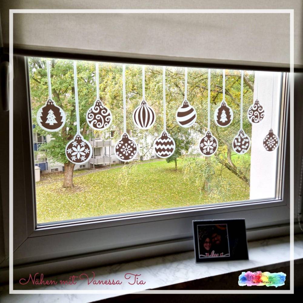 Weihnachtsaufhänger | Fensterdeko Kugeln SVG DXF Bild 6