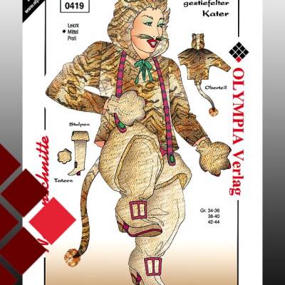 Katze / gestiefelter Kater Schnittmuster zum selber nähen, Karneval, Kostüm