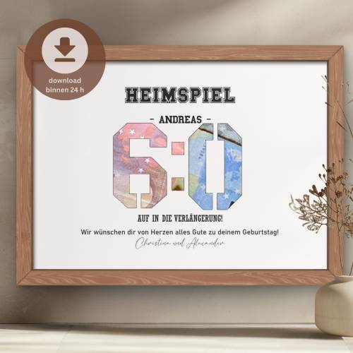 Geldgeschenk zum 60.Geburtstag personalisiert | 60 Geburtstag Mann Geburtstagsgeschenk  | DIY Geld-Geburtstagskarte |