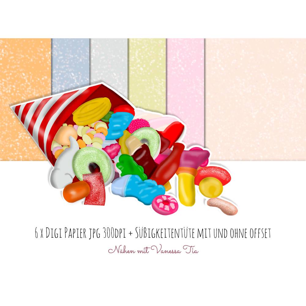 Digiset Süßigkeitentüte | Digistamp Stempel Digipaper PNG JPG Bild 1