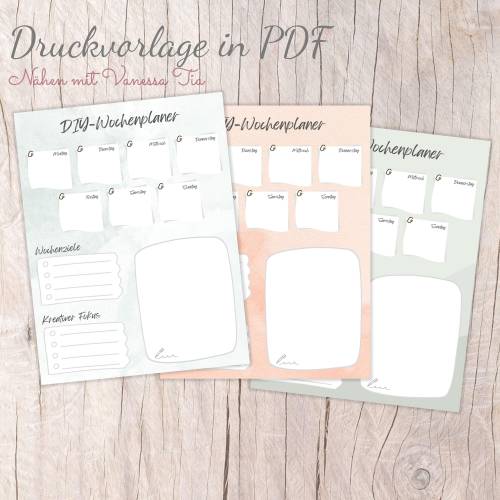 DIY Wochenplaner - Deine Projekte perfekt organisiert Vorlage