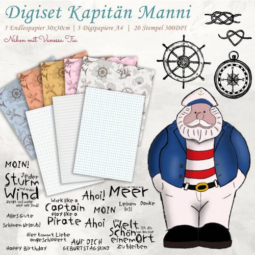 Digiset Kapitän Manni Printables Printfile JPG PNG