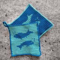 Häkelanleitung Topflappen "Fische"