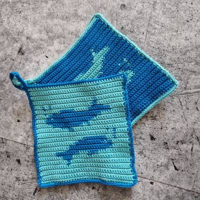 Häkelanleitung Topflappen "Fische"