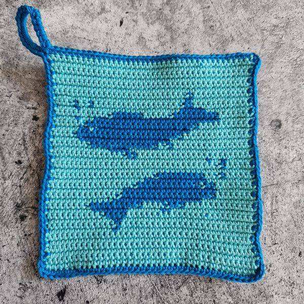Häkelanleitung Topflappen "Fische" Bild 3