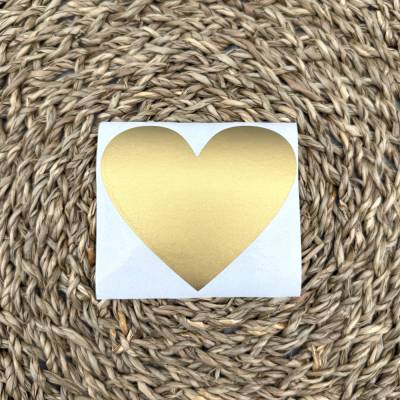 Rubbelsticker "Herzen", 10er-Pack., Farbe Gold, z.B. zur Erstellung von Rubbelkarten
