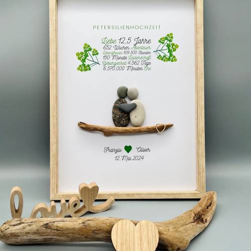 XL Einzigartiges Geschenk Petersilienhochzeit, Custom Wandbild A3 Petersilienhochzeit, personalisiertes Geschenk 12,5 Ja