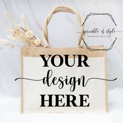 Jutetasche Mockup für Designer, Jute Bag Mockup Tote Mockup Shopping Bag Mockups Shopping Tote Mock Up Tasche