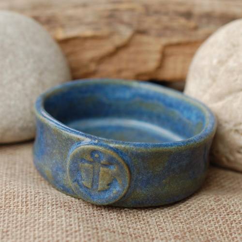 Kleine maritime Ringschale aus Steinzeugkeramik