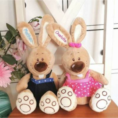 Kuscheltier Hase mit Name Plüschtier Hase Geschenk Ostern Plüschhase personalisiert Junge Mädchen