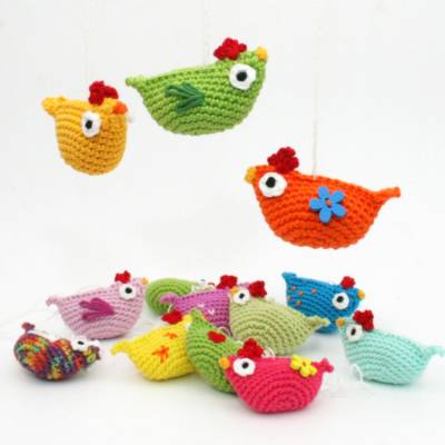 Mini Huhn Aufhänger - Deko - Häkelanleitung