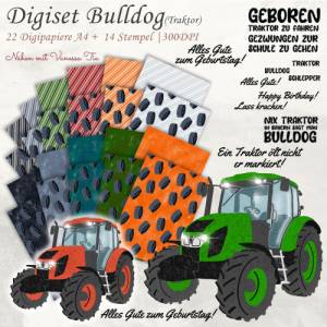 Digiset Bulldog  / Traktor / Trecker Printfile Digipaper PNG JPG