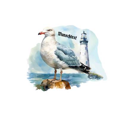 Möwe Leuchtturm Auto/ Wandtattoo Aufkleber Maritim WOMO  Wetterfest-UV Beständig für innen und außen WP-001-911-012024