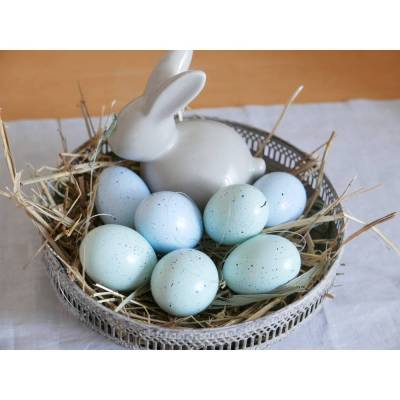 Ostereier pastellblau 9er