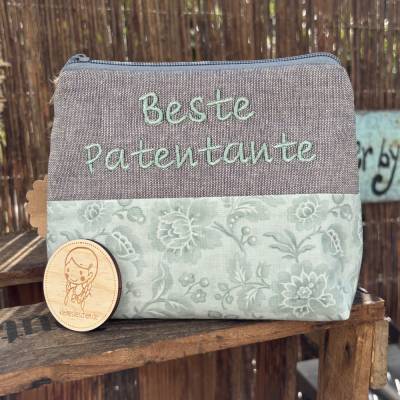 Beste Patentante // Schminktasche // Kosmetiktasche // Geschenk // Schminktäschchen // Kulturbeutel