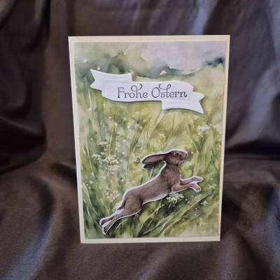 Osterkarte / Osterhase / Frohe Ostern Spruch / persönliche Ostergrüße / Grüße vom Osterhasen / Osterhasenmotiv