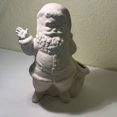 Weihnachtsmann mit Sack ca. 25cm - wetterfeste Keramik - für Süßigkeiten Gestecke Geschenke