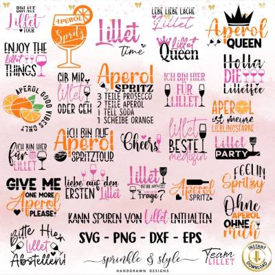 Lillet Plotterdatei, German Bundle svg, wildberry Lillet Clipart, Alcohol svg, Laserdatei Lillet, Aperol Spritz, Lillet