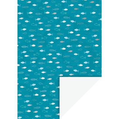 Bastelkarton Fische türkis A4