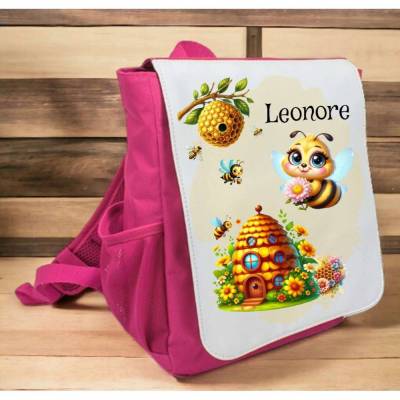Kindergarten Rucksack mit Namen Biene Mädchen Kinderrucksack personalisiert Geschenk Kindergarten Kita Start 