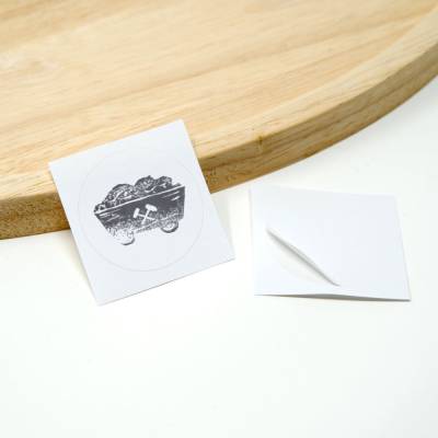24 runde Aufkleber Ruhrpott Kohlenlore | Pott Sticker mit handgeschnitztem Stempel
