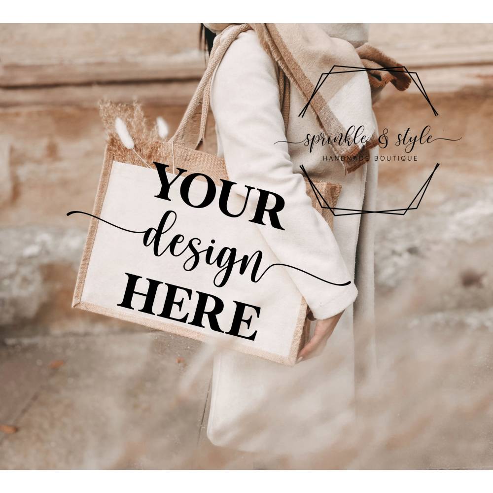 Jutetasche Mockup für Designer, Jute Bag Mockup Tote Mockup Shopping Bag Mockups Shopping Tote Mock Up Tasche Bild 1