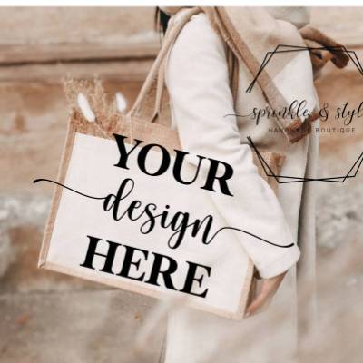 Jutetasche Mockup für Designer, Jute Bag Mockup Tote Mockup Shopping Bag Mockups Shopping Tote Mock Up Tasche