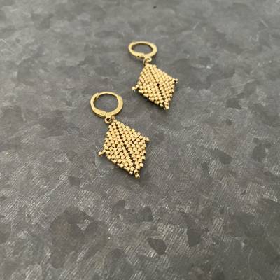 Handgefertigter Ohrschmuck, rautenförmig, leicht & angenehm zu tragen •|• Boho •|• Ethno