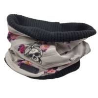 Halssocke Totenkopf mit Blumen