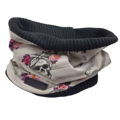 Halssocke Totenkopf mit Blumen