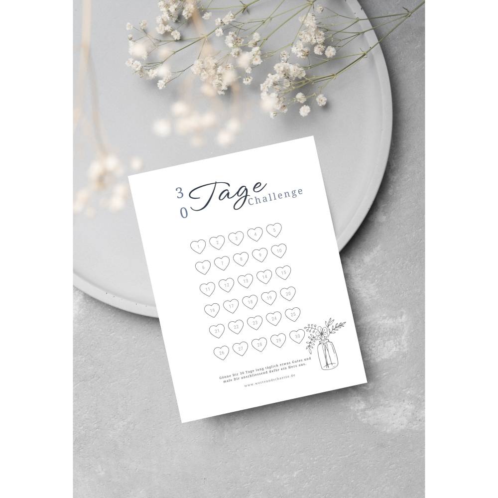 30 Tage Challenge Selbstfürsorge pdf | Abendritual | Zieleplaner deutsch | besserer Schlaf Bild 1