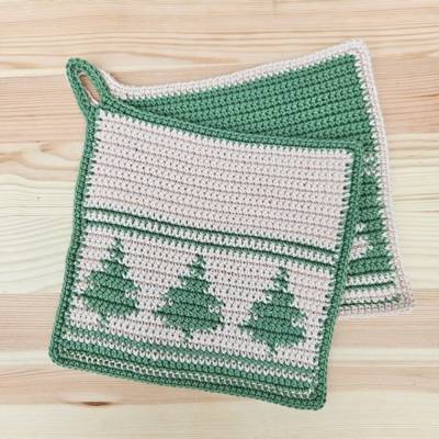 Häkelanleitung Topflappen "Tannenbaum"