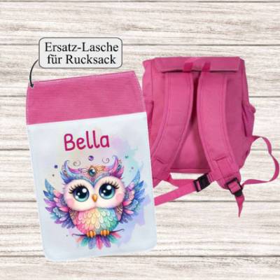 Rucksack Kinder Ersatzlasche mit Name personalisiert Eule Mädchen Geschenk Kindergartenkind