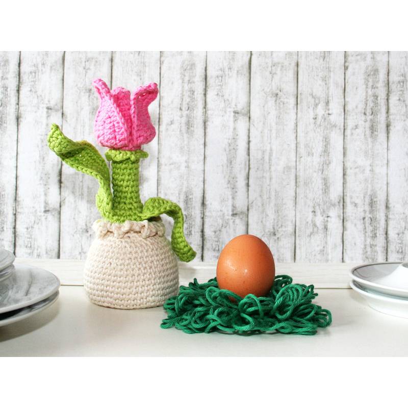 Eierwärmer, Ei-Hocker - Tulpe - Häkelanleitung Bild 9
