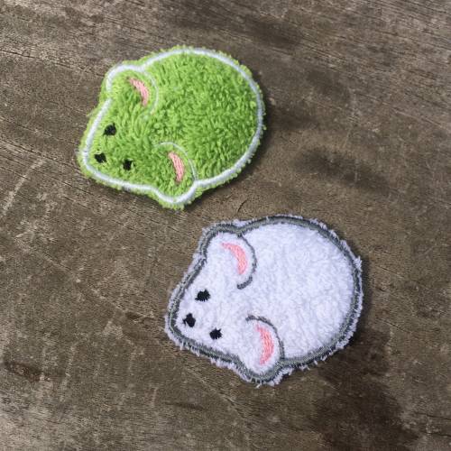 Abschminkpad kleine Maus Stickdatei  6 cm ITH 10x10 cm Waschpad Kosmetikpad