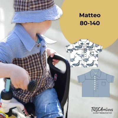 Schnittmuster Kinderhemd Matteo | Haifischkragen