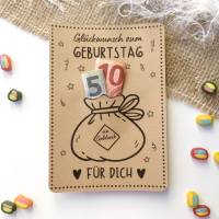 Druckvorlage Geldgeschenk Geburtstag – Glückwunschkarte Geldsack zum Ausdrucken