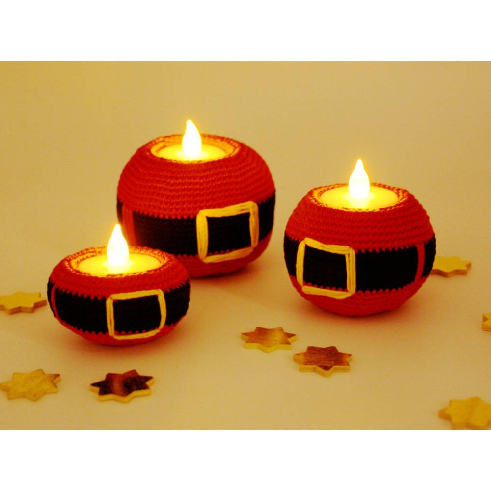 Teelichthalter - Weihnachtsmann - Häkelanleitung Bild 1