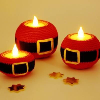 Teelichthalter - Weihnachtsmann - Häkelanleitung