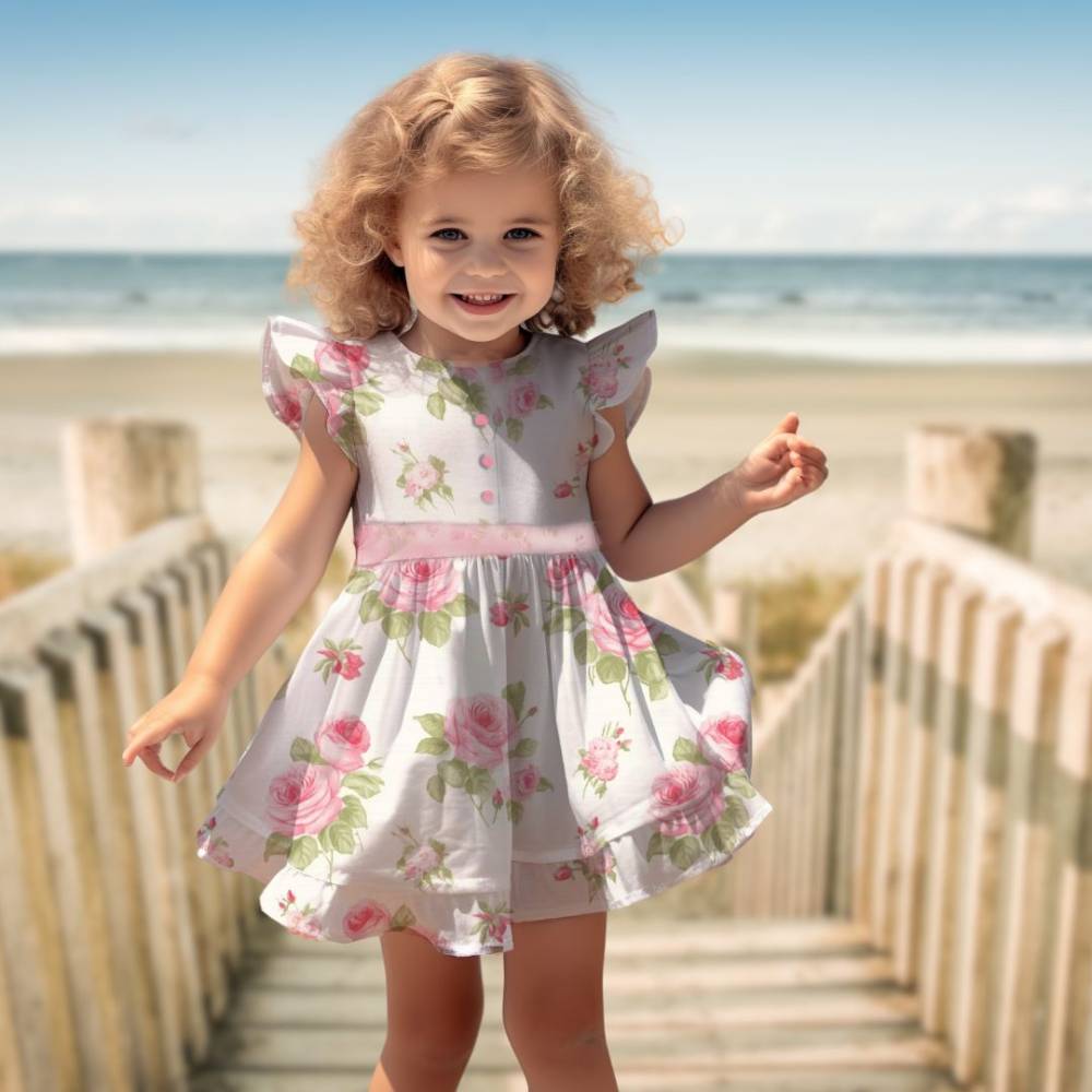 Schnittmuster Kinder Kleid Moni | kurzarm | Flügelärmel | Bild 4