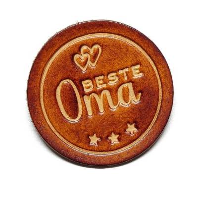 Leder Patch - Aufnäher - OX Antique - Beste Oma - Rindleder - Vickys World
