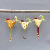 Hühner, Osterdeko, 3 St. Stoffhühner