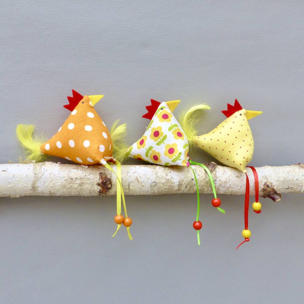 Hühner, Osterdeko, 3 St. Stoffhühner Bild 2