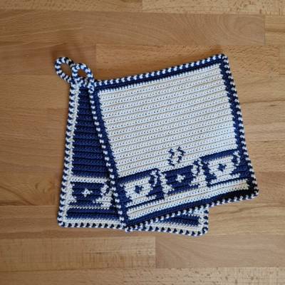 Häkelanleitung Topflappen "Tassen"