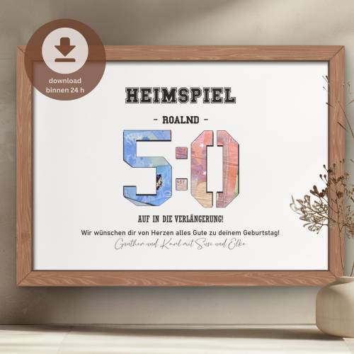 50. Geburtstag Geldgeschenk personalisiert | 50 Geburtstag Mann Geburtstagsgeschenk  | DIY Geld-Geburtstagskarte | PDF