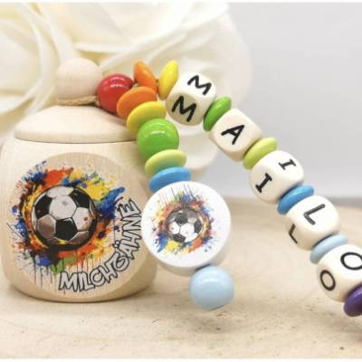 Milchzahndose mit Namen Fußball Junge Zahndose Geschenk Einschulung Geburtstag Zähnchen Zahnfee Milchz