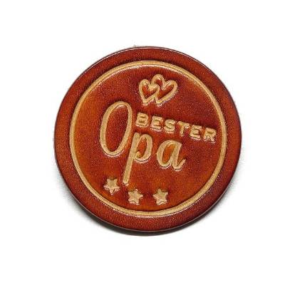 Leder Patch - Aufnäher - OX Antique - Bester Opa - Rindleder - Vickys World